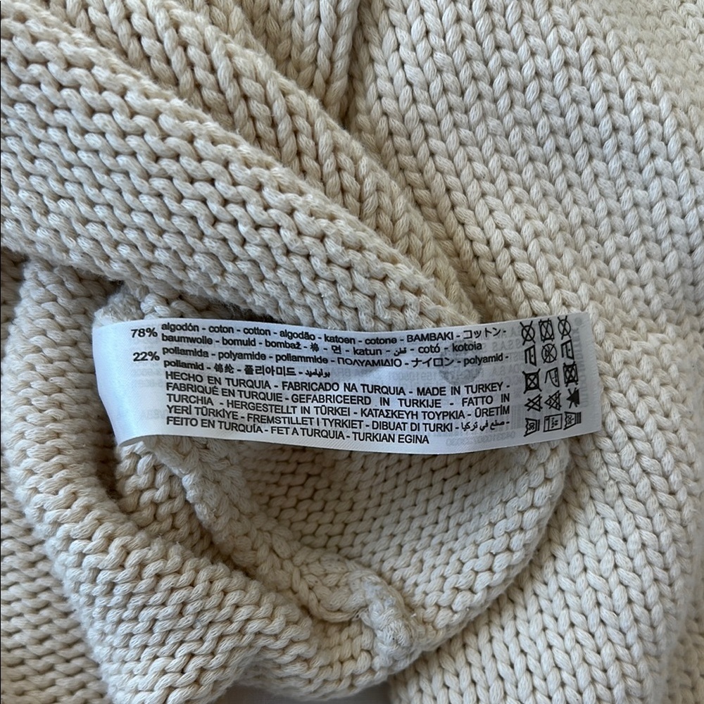 Zara Cream Knit Collared Cropped Sweater - Picture 8 of 8